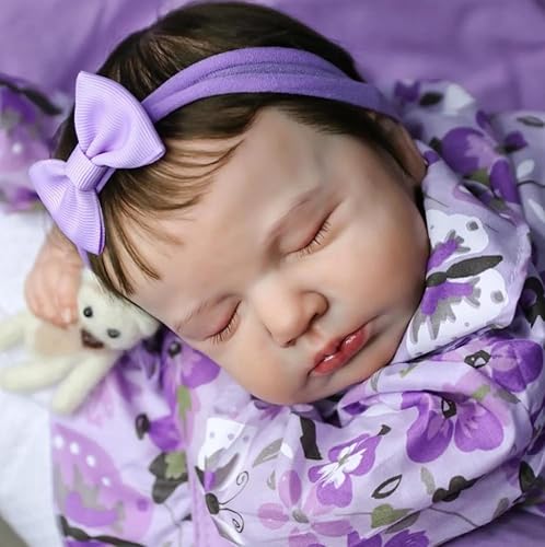 RXDOLL Lebensechte schlafende Reborn-Babypuppen aus Silikon, Ganzkörper-Mädchen, 50,8 cm, realistische Babypuppen, die echt aussehen, waschbares Spielzeug, Geburtstagsgeschenke für Kinder ab 3 Jahren RXDOLL Lebensechte schlafende Reborn-Babypuppen aus Silikon, Ganzkörper-Mädchen, 50,8 cm, realistische Babypuppen, die echt aussehen, waschbares Spielzeug, Geburtstagsgeschenke für Kinder ab 3 Jahren von RXDOLL