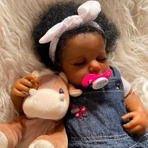 RXDOLL Lebensechte schwarze Reborn Babypuppen Silikon Ganzkörper Schlafendes Mädchen 20 Zoll Realistische Babypuppen, die echte dunkle Haut aussehen Anatomisch korrekt Neugeborene Babys RXDOLL Lebensechte schwarze Reborn Babypuppen Silikon Ganzkörper Schlafendes Mädchen 20 Zoll Realistische Babypuppen, die echte dunkle Haut aussehen Anatomisch korrekt Neugeborene Babys von RXDOLL