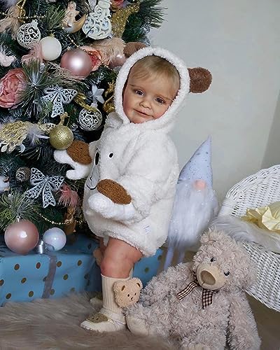 RXDOLL Lebensechte süße Reborn-Kleinkind-Puppen Mädchen 61 cm Real Life Reborn Kleinkind-Puppen, die echte offene Augen aussehen, verwurzeltes Haar, realistische Reborn-Babypuppen, Stoff-Körperpuppe, von RXDOLL