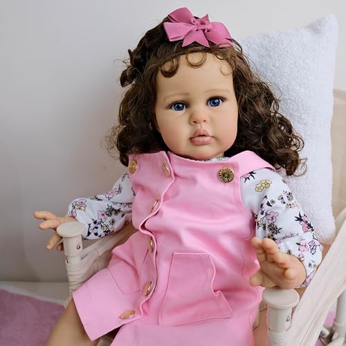 RXDOLL Lovely Reborn Kleinkind-Puppe, 61 cm, realistische Reborn-Babypuppen, Kleinkind, Mädchen, weicher Körper, lebensechte Babypuppen, die aus echtem Silikon aussehen, Geschenke für Kinder ab 3 RXDOLL Lovely Reborn Kleinkind-Puppe, 61 cm, realistische Reborn-Babypuppen, Kleinkind, Mädchen, weicher Körper, lebensechte Babypuppen, die aus echtem Silikon aussehen, Geschenke für Kinder ab 3 von RXDOLL
