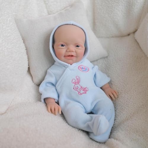 RXDOLL Micro Reborn Puppen Solid Silicone Full Body Boy 8 Inch Realistic Reborn Baby Dolls Full Liquid Silicone Small Preemie Baby Doll Mini Smiling Babies Boy Doll RXDOLL Micro Reborn Puppen Solid Silicone Full Body Boy 8 Inch Realistic Reborn Baby Dolls Full Liquid Silicone Small Preemie Baby Doll Mini Smiling Babies Boy Doll von RXDOLL
