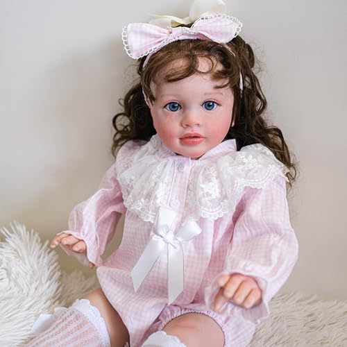 RXDOLL Pippa Puppen, groß, 66 cm, weicher Stoffkörper, stehende Puppe, die wie ein echtes Leben aussieht wie eine Babypuppe, Neugeborene, Babys, blaue Augen, Spielzeuggeschenke RXDOLL Pippa Puppen, groß, 66 cm, weicher Stoffkörper, stehende Puppe, die wie ein echtes Leben aussieht wie eine Babypuppe, Neugeborene, Babys, blaue Augen, Spielzeuggeschenke von RXDOLL