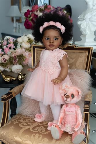RXDOLL Pippa Reborn Doll Toddler Realistic 26 Inch Soft Cloth Body Standing African American Baby Doll Real Lifelike Baby Dolls Black Newborn Babies Gifts for Kids RXDOLL Pippa Reborn Doll Toddler Realistic 26 Inch Soft Cloth Body Standing African American Baby Doll Real Lifelike Baby Dolls Black Newborn Babies Gifts for Kids von RXDOLL