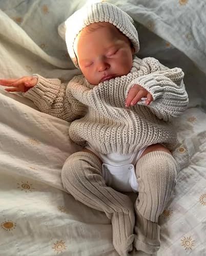 RXDOLL Puppe Realistisch Reborn Baby 20 Zoll Puppen Silikon Vinyl Körper Anatomisch Korrekte gemalte Haar Schlafende Mädchen Lebensechte Baby Puppen für Kinder Alter 3+ RXDOLL Puppe Realistisch Reborn Baby 20 Zoll Puppen Silikon Vinyl Körper Anatomisch Korrekte gemalte Haar Schlafende Mädchen Lebensechte Baby Puppen für Kinder Alter 3+ von RXDOLL