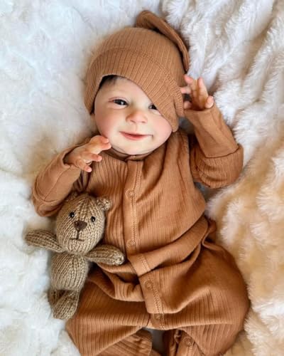RXDOLL Real Life Babypuppe, 45,7 cm, realistische Reborn-Babypuppen, Silikon, Ganzkörper-Lachender Junge, anatomisch korrekt, gewichtet, lebensechte Säuglingspuppe, Geschenk für Kinder ab 3 Jahren RXDOLL Real Life Babypuppe, 45,7 cm, realistische Reborn-Babypuppen, Silikon, Ganzkörper-Lachender Junge, anatomisch korrekt, gewichtet, lebensechte Säuglingspuppe, Geschenk für Kinder ab 3 Jahren von RXDOLL