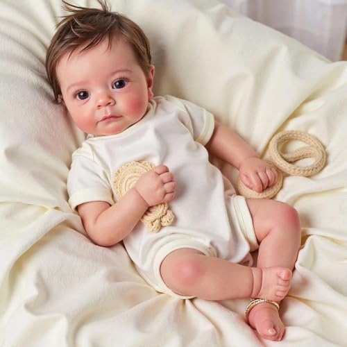 RXDOLL Real Life Babypuppen, 48,3 cm, realistische Reborn-Babypuppen, Silikon, Ganzkörper-Neugeborene, gewichtet, lebensecht, Mädchen, braunes Haarspielzeug, Geschenke für Kinder ab 3 Jahren RXDOLL Real Life Babypuppen, 48,3 cm, realistische Reborn-Babypuppen, Silikon, Ganzkörper-Neugeborene, gewichtet, lebensecht, Mädchen, braunes Haarspielzeug, Geschenke für Kinder ab 3 Jahren von RXDOLL