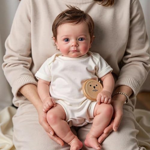 RXDOLL Real Life Reborn Babypuppen Silikon Ganzkörper 19 Zoll Realistische Neugeborene Mädchen Anatomisch Korrekte Babypuppen, die Echte Silikon Babies Puppe mit Wurzelhaar aussehen von RXDOLL
