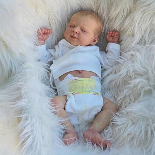 RXDOLL Real Life Reborn Babypuppen Silikon Ganzkörper Junge 18 Zoll Lebensechte Neugeborene Babys Puppen, die echt aussehende Babies Puppe Anatomisch Korrekt Baby Spielzeug Geschenke von RXDOLL