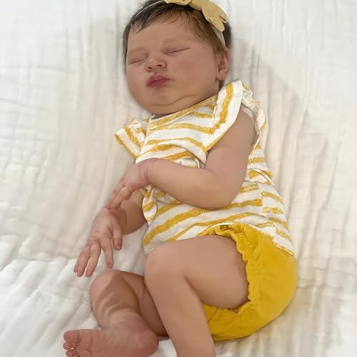 RXDOLL Real Life Reborn Babypuppen Silikon Ganzkörper Vinyl Mädchen 20 Zoll Anatomisch Korrekt Babypuppen Schlafen Lebensechte Neugeborene Babys Puppe Handgemachtes Spielzeug für Kinder Geschenke von RXDOLL