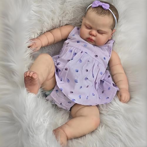 RXDOLL Real Life Reborn Kleinkind-Puppe, große Größe, molliges Gesicht, Neugeborene, Silikon, Vinyl, Babypuppe, weiches Tuch, Körper, lebensechte geschlossene Augen, bemalte Haare, Kleinkindpuppe für RXDOLL Real Life Reborn Kleinkind-Puppe, große Größe, molliges Gesicht, Neugeborene, Silikon, Vinyl, Babypuppe, weiches Tuch, Körper, lebensechte geschlossene Augen, bemalte Haare, Kleinkindpuppe für von RXDOLL