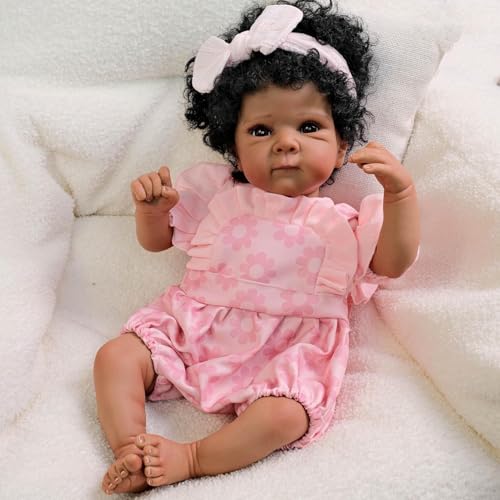 RXDOLL Realistic Reborn African American Baby Puppe 18 Zoll 45 cm Silikon Weiche Vinyl Körper Schwarz Haut Mädchen Wasserdicht handgemachte lebensechte Neugeborene Bebe Geschenke RXDOLL Realistic Reborn African American Baby Puppe 18 Zoll 45 cm Silikon Weiche Vinyl Körper Schwarz Haut Mädchen Wasserdicht handgemachte lebensechte Neugeborene Bebe Geschenke von RXDOLL