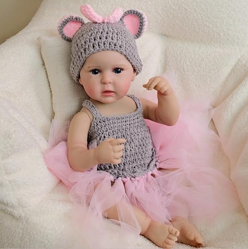 RXDOLL Realistische Baby Puppe Silikon Ganzkörper 20 Zoll Reborn Baby Puppen wie EIN echtes Mädchen Handmade Lifelike Kleinkind Puppen mit Spielzeug Zubehör Set für Kinder ab 3 Jahren von RXDOLL