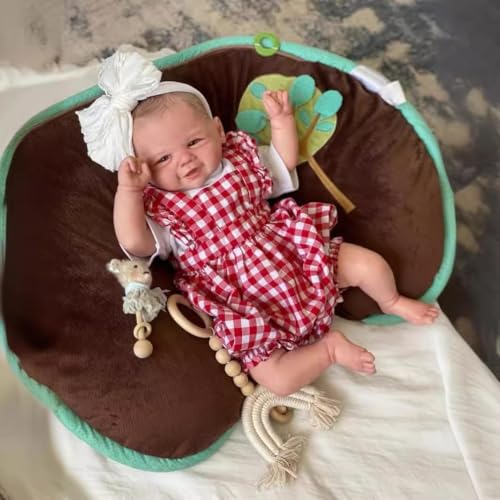 RXDOLL Realistische Babypuppe, lächelndes Mädchen, 48,3 cm, Ganzkörper-Silikon, Reborn-Babypuppen, die wie reborn Babies aussehen, waschbar, Geschenke für Kinder ab 3 Jahren RXDOLL Realistische Babypuppe, lächelndes Mädchen, 48,3 cm, Ganzkörper-Silikon, Reborn-Babypuppen, die wie reborn Babies aussehen, waschbar, Geschenke für Kinder ab 3 Jahren von RXDOLL