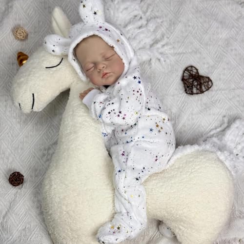 RXDOLL Realistische Babypuppe Schlafendes Mädchen 19 Zoll Weicher Körper Reborn Babypuppen, die echt aussehen Silikon Babys Puppe Bemalte Haare Lebensechte Säugling Reborn Puppen Spielzeug RXDOLL Realistische Babypuppe Schlafendes Mädchen 19 Zoll Weicher Körper Reborn Babypuppen, die echt aussehen Silikon Babys Puppe Bemalte Haare Lebensechte Säugling Reborn Puppen Spielzeug von RXDOLL