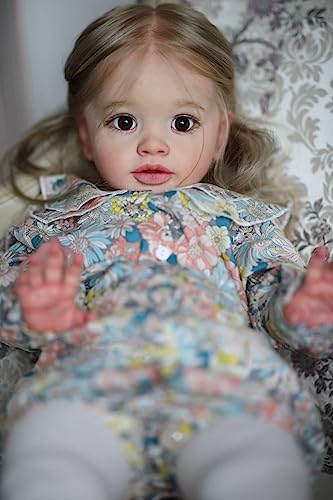 RXDOLL Realistische Babypuppen Reborn Kleinkind Puppen 26 Zoll Weicher Stoffkörper Große Größe Gewichtete Babypuppe Echte Lebensechte Neugeborene Babys mit Blond Haar Spielzeug Geschenke RXDOLL Realistische Babypuppen Reborn Kleinkind Puppen 26 Zoll Weicher Stoffkörper Große Größe Gewichtete Babypuppe Echte Lebensechte Neugeborene Babys mit Blond Haar Spielzeug Geschenke von RXDOLL