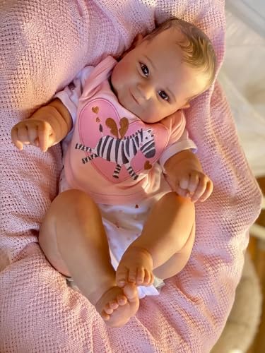 RXDOLL Realistische Babypuppen für Mädchen, Maddie, 50,8 cm, Vollkörperpuppen, Silikon, Vinyl für Neugeborene, sieht echt und lächelnd aus, lebensechte Puppe für Mädchen von RXDOLL