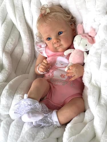 RXDOLL Realistische Neugeborenen Baby Puppen Mädchen Bettie 45CM Ganzkörper Vinyl Reborn Babypuppen Anatomisch korrekte Echt Aussehende Baby Puppe Blonde Haare Lebensechte Babypuppe RXDOLL Realistische Neugeborenen Baby Puppen Mädchen Bettie 45CM Ganzkörper Vinyl Reborn Babypuppen Anatomisch korrekte Echt Aussehende Baby Puppe Blonde Haare Lebensechte Babypuppe von RXDOLL
