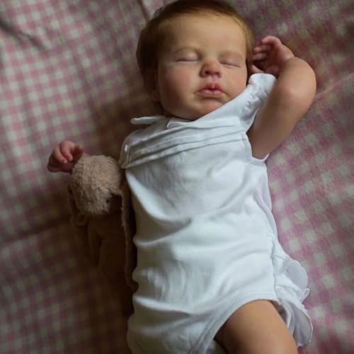 RXDOLL Realistische Neugeborenenen-Babypuppe, die echt aussieht, 50,8 cm, schlafend, Reborn-Babypuppe, Silikon, Ganzkörper-Vinyl, lebensechte Kleinkinder, Reborn-Puppe, wasserdichtes Spielzeug für von RXDOLL
