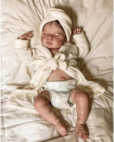 RXDOLL Realistische Reborn Baby Puppen 50 cm Anatomisch Korrekte Weiche Vinyl Ganzkörper Schlafende Junge Handgemachte Real Life Neugeborene Bebe wasserdichte Spielzeug Geschenke von RXDOLL
