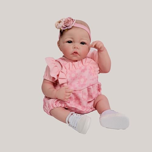 RXDOLL Realistische Reborn Baby Puppen Ganzkörper Vollsilikon Mädchen 48CM Lebensechte Neugeborene Puppe Wasserdicht Anatomisch korrekte Babypuppen Handgemachtes Spielzeug von RXDOLL