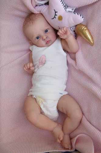 RXDOLL Realistische Reborn Baby Puppen Junge 19In 48cm Lebensechte Neugeborene Baby Puppen Mädchen Weiche Körper Silikon Babys, die echt Aussehen Reborn Puppe Geburtstag Geschenk von RXDOLL