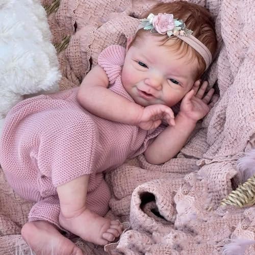 RXDOLL Realistische Reborn Baby Puppen Jungen Augen Open 19 Zoll 48 cm Weiche Körper Gewichtete Reborn Puppen Real Neugeborene Baby Puppen Lebensechte Baby Puppe Geburtstagsgeschenk von RXDOLL