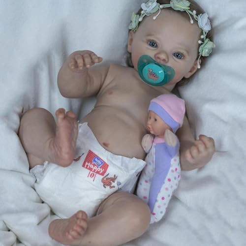 RXDOLL Realistische Reborn Baby Puppen Silikon Vinyl Ganzkörper Junge 18" 48cm Anatomisch korrekte Baby Puppe Wasserdicht Silikon Reborn-Babys, die echt Aussehen Real Life Baby Puppe von RXDOLL