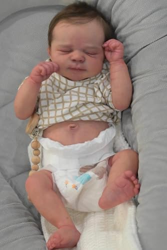 RXDOLL Realistische Reborn-Babypuppe, Silikon, Ganzkörper-Mädchen, 45,7 cm, lebensechte Neugeborenen-Puppe, die echt aussieht, Babypuppe, beschwertes Schlaf-Silikon-Babys, Kindergeburtstag RXDOLL Realistische Reborn-Babypuppe, Silikon, Ganzkörper-Mädchen, 45,7 cm, lebensechte Neugeborenen-Puppe, die echt aussieht, Babypuppe, beschwertes Schlaf-Silikon-Babys, Kindergeburtstag von RXDOLL