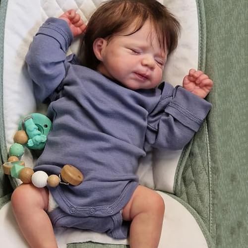 RXDOLL Realistische Reborn-Babypuppe, Silikon, Ganzkörper-Puppe, 45,7 cm, lebensechte Neugeborene, schlafende Babypuppe, die echte Größe aussieht, handgefertigt, Baby-Jungen, Geburtstagsgeschenk für von RXDOLL