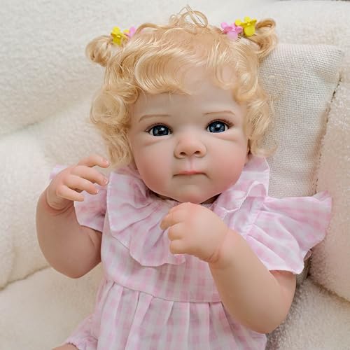RXDOLL Realistische Reborn Babypuppen, 45,7 cm, lebensechte Babypuppe, die aussieht wie ein echtes Baby, echtes Leben, weicher Stoffkörper mit Fütterungsspielzeug, Geschenke für Kinder ab 3 Jahren von RXDOLL