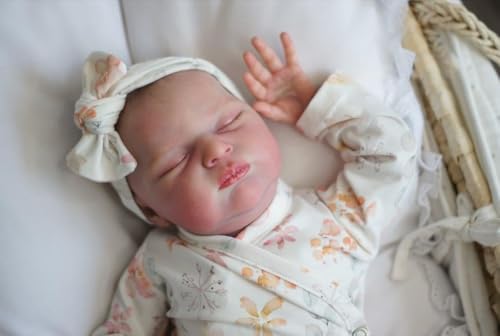 RXDOLL Realistische Reborn-Babypuppen, 50,8 cm, weicher Stoffkörper, schlafende Neugeborenen-Puppen, die echt lebensechte Babys aussehen, wasserdicht, mit Fütterungsspielzeug, Geschenke für Kinder ab RXDOLL Realistische Reborn-Babypuppen, 50,8 cm, weicher Stoffkörper, schlafende Neugeborenen-Puppen, die echt lebensechte Babys aussehen, wasserdicht, mit Fütterungsspielzeug, Geschenke für Kinder ab von RXDOLL