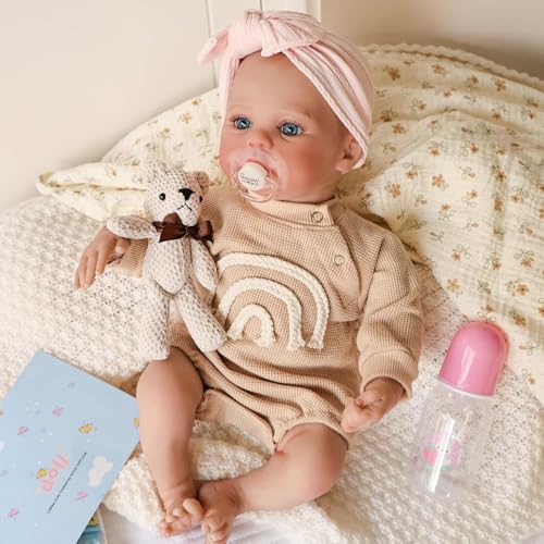 RXDOLL Realistische Reborn-Babypuppen, Silikon, Ganzkörper-Puppe, 48,3 cm, lebensechte Vinyl-Puppe, die echt aussehen, bewegliche Säuglingsbabys, wasserdicht, Kindergeburtstagsgeschenke für Kinder ab RXDOLL Realistische Reborn-Babypuppen, Silikon, Ganzkörper-Puppe, 48,3 cm, lebensechte Vinyl-Puppe, die echt aussehen, bewegliche Säuglingsbabys, wasserdicht, Kindergeburtstagsgeschenke für Kinder ab von RXDOLL