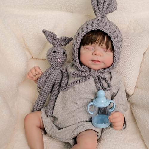 RXDOLL Realistische Reborn-Babypuppen, Silikon, weicher Stoffkörper, 48,3 cm, schlafendes Mädchen, handgefertigt, lebensechte Babypuppen, die echt aussehen, Neugeborenenen-Babypuppe, Spielzeug RXDOLL Realistische Reborn-Babypuppen, Silikon, weicher Stoffkörper, 48,3 cm, schlafendes Mädchen, handgefertigt, lebensechte Babypuppen, die echt aussehen, Neugeborenenen-Babypuppe, Spielzeug von RXDOLL