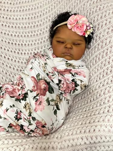 RXDOLL Realistische Reborn-Babypuppen, Silikon-Tuchkörper, 50 cm, afrikanische schwarze braune Haut, weich, gewichtet, für Neugeborene, schlafend, echtes Leben, Spielzeug für Kinder ab 3 Jahren RXDOLL Realistische Reborn-Babypuppen, Silikon-Tuchkörper, 50 cm, afrikanische schwarze braune Haut, weich, gewichtet, für Neugeborene, schlafend, echtes Leben, Spielzeug für Kinder ab 3 Jahren von RXDOLL