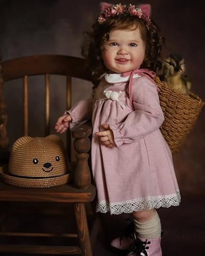 RXDOLL Realistische Reborn Babypuppen 28 Zoll Weicher Stoffkörper Sweet Smile Reborn Kleinkind Puppen, die echt lebensechte Babys Neugeborene Puppe Lockiges Haar Spielzeug Geschenke RXDOLL Realistische Reborn Babypuppen 28 Zoll Weicher Stoffkörper Sweet Smile Reborn Kleinkind Puppen, die echt lebensechte Babys Neugeborene Puppe Lockiges Haar Spielzeug Geschenke von RXDOLL