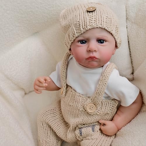RXDOLL Realistische Reborn Babypuppen Junge 19 Zoll Silikon Ganzkörper Lebensechte Neugeborene Puppe Weicher Voller Vinylkörper Anatomisch Korrekte Reborn Puppen Sieht aus wie ein echtes Baby von RXDOLL