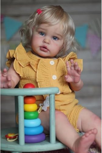 RXDOLL Realistische Reborn Babypuppen Kleinkind Mädchen 24 Zoll Lebensgröße Reborn Kleinkind Puppen Weicher Tuchkörper Lebensechte Silikon Babys Mädchen Puppe mit Blonden Haaren Blaue Augen RXDOLL Realistische Reborn Babypuppen Kleinkind Mädchen 24 Zoll Lebensgröße Reborn Kleinkind Puppen Weicher Tuchkörper Lebensechte Silikon Babys Mädchen Puppe mit Blonden Haaren Blaue Augen von RXDOLL