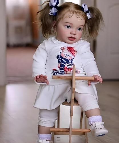 RXDOLL Realistische Reborn Babypuppen Kleinkind Mädchen Pippa 26 Zoll Big Size Reborn Kleinkind Puppe Weicher Tuchkörper Lebensechte Babypuppen, die echt Aussehen Silikon Babys Mädchen Geschenke von RXDOLL