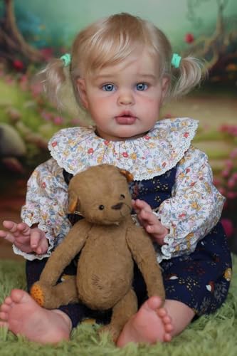 RXDOLL Realistische Reborn Babypuppen Mädchen 24 Zoll Big Size Reborn Kleinkind Puppe Tuch Körper Real Life Babypuppen, die echt aussehen Silikon Babys Kleinkind Mädchen Puppe Blond Haar RXDOLL Realistische Reborn Babypuppen Mädchen 24 Zoll Big Size Reborn Kleinkind Puppe Tuch Körper Real Life Babypuppen, die echt aussehen Silikon Babys Kleinkind Mädchen Puppe Blond Haar von RXDOLL