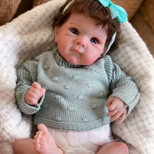 RXDOLL Realistische Reborn Babypuppen Silikon Ganzkörper 18 Zoll Real Life Anatomisch Korrekte Babypuppe, die echt lebensecht aussehen Neugeborene Handgemachte Babies Puppe Spielzeug Geschenke für von RXDOLL