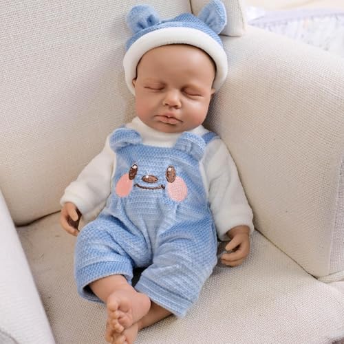 RXDOLL Realistische Reborn Babypuppen Silikon Ganzkörper Junge 30,5 cm Mini Real Life Babypuppen Lebensechte Schlafende Neugeborene Baby-Puppe, die echt aussehen Waschbares Spielzeug für Kinder ab 3 von RXDOLL