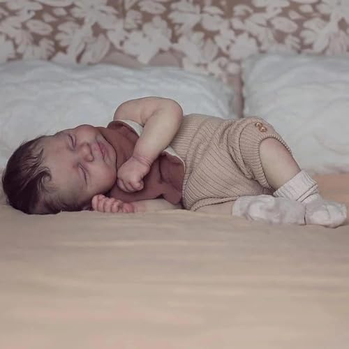 RXDOLL Realistische Reborn Babypuppen Silikon Ganzkörper Junge 45,7 cm Lebensechte Babypuppen, die echt aussehen Säugling Neugeborenes anatomisch korrektes Spielzeug Geschenke für Kinder ab 3 Jahren von RXDOLL