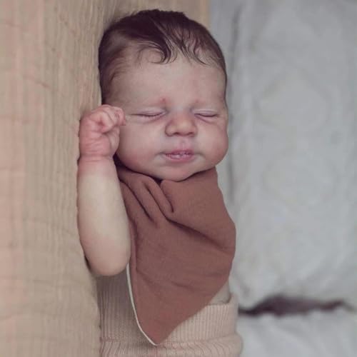 RXDOLL Realistische Reborn Babypuppen Silikon Ganzkörper Mädchen 18 Zoll Lebensechte Babypuppen, die echt aussehen Neugeborene Säugling Babys Puppe Anatomisch Korrektes Spielzeug Geschenke von RXDOLL