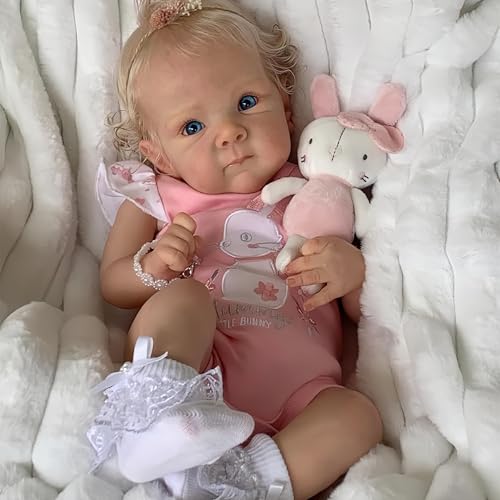 RXDOLL Realistische Reborn Babypuppen Silikon Ganzkörper Mädchen 45,7 cm Anatomisch Korrekt Lebensechte Babypuppe, die echt aussehen Neugeborenes Säugling Handgemachtes Spielzeug Kinder Geschenke von RXDOLL