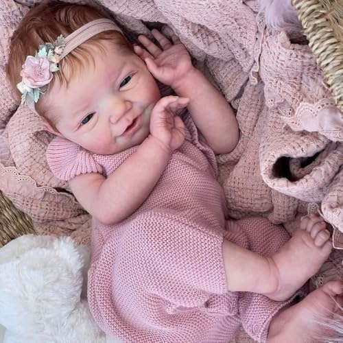 RXDOLL Realistische Reborn Babypuppen Silikon Ganzkörper Mädchen 50,8 cm anatomisch korrekt Babypuppen, die echt lächelnd lebensecht aussehen Neugeborene Säuglingspuppe mit Fütterungsspielzeug Kinder von RXDOLL