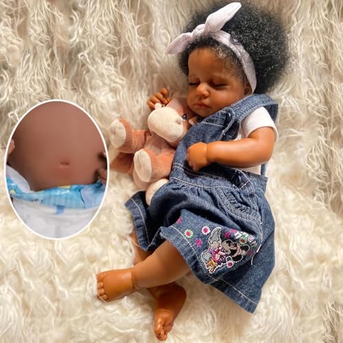 RXDOLL Realistische Reborn Babypuppen Silikon Ganzkörper Schwarz Mädchen 20 Zoll Lebensechte Afroamerikanische Babypuppen, die echt aussehen Biracial Babies Puppe Dunkelbraune Haut RXDOLL Realistische Reborn Babypuppen Silikon Ganzkörper Schwarz Mädchen 20 Zoll Lebensechte Afroamerikanische Babypuppen, die echt aussehen Biracial Babies Puppe Dunkelbraune Haut von RXDOLL