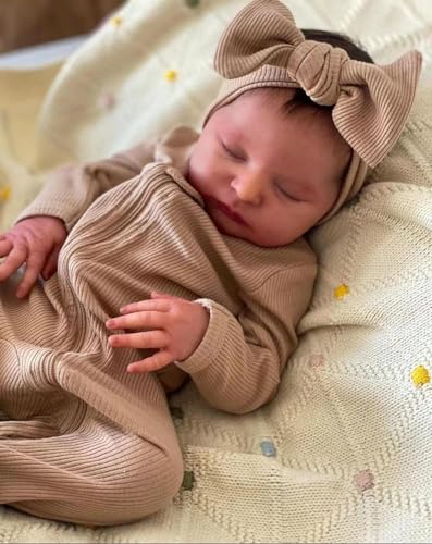 RXDOLL Realistische Reborn Babypuppen Silikon Ganzkörper Vinyl 19 Zoll Anatomisch Korrekt Lächelnd Lebensechte Babypuppe Echte Neugeborene Babys Mädchen mit Fütterung Spielzeug Geschenke von RXDOLL