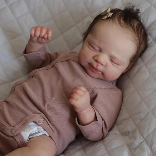RXDOLL Realistische Reborn Babypuppen Silikon Ganzkörper Vinyl Mädchen 18 Zoll Anatomisch Korrekt Echt Lebensechte Babypuppe Schlafen Neugeborene Babys Wasserdichtes Spielzeug Geschenke von RXDOLL