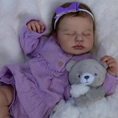 RXDOLL Realistische Reborn-Babypuppen aus Silikon, Ganzkörper-Schlafendes Mädchen, 50,8 cm, lebensechte Babypuppen, die echt aussehen, reborn Kleinkinder, Babys für Kinder ab 3 Jahren von RXDOLL