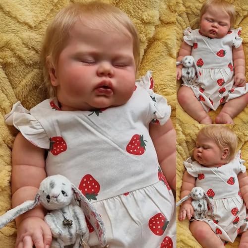 RXDOLL Realistische Reborn-Kleinkind-Puppen, 61 cm, große Größe, schlafende Reborn-Babypuppen, Stoff-Körper, lebensecht wie eine Babypuppe, die echt aussieht, Kleinkind, Baby, Mädchen von RXDOLL